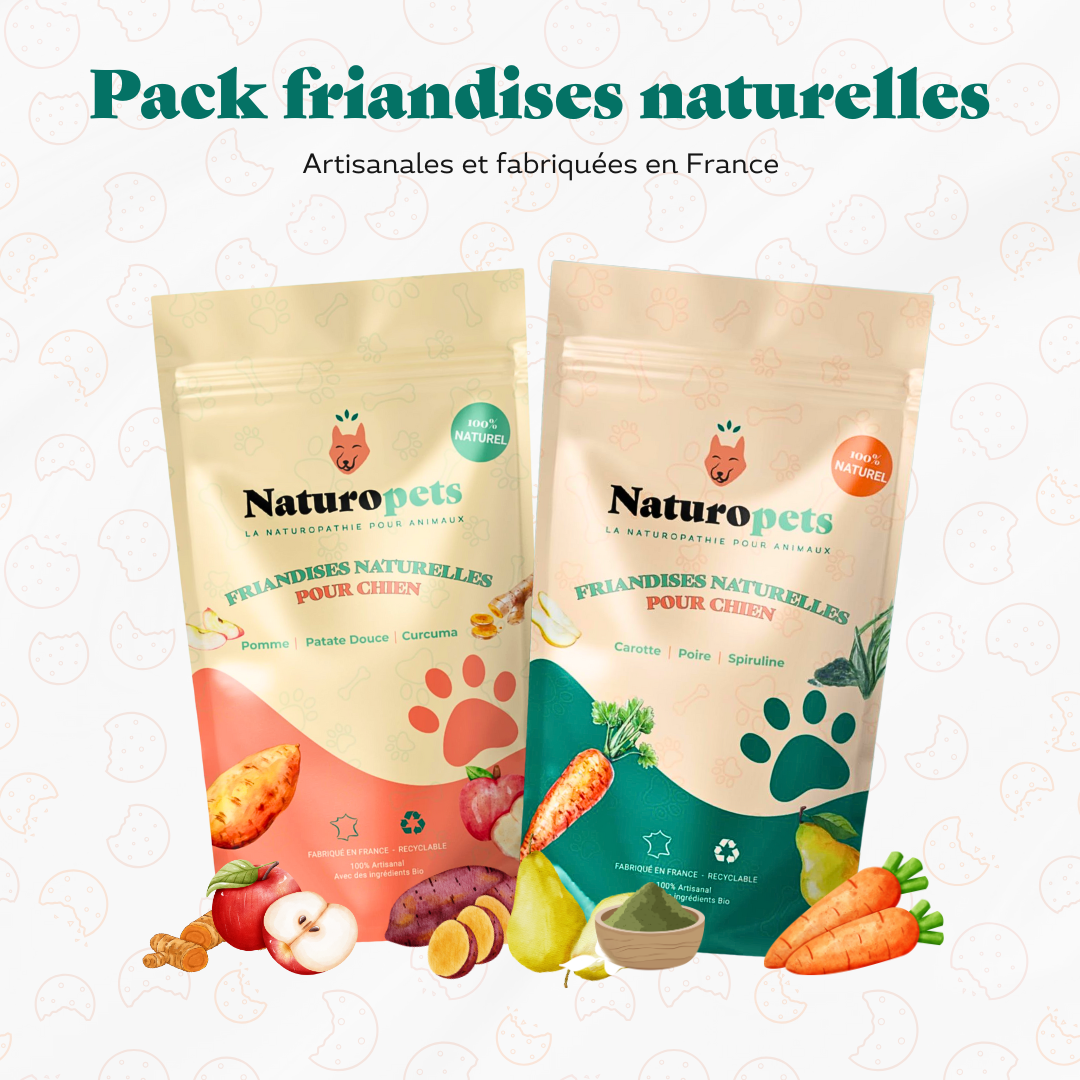 Pack friandises naturelles pour chien spiruline ou curcuma