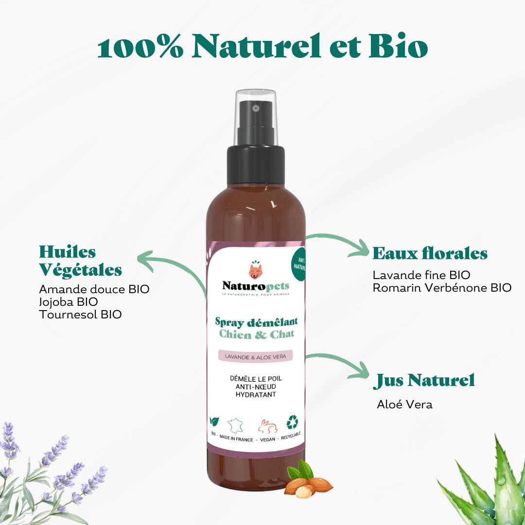 Spray démêlant 100% naturel BIO Chien et Chat - 200ml
