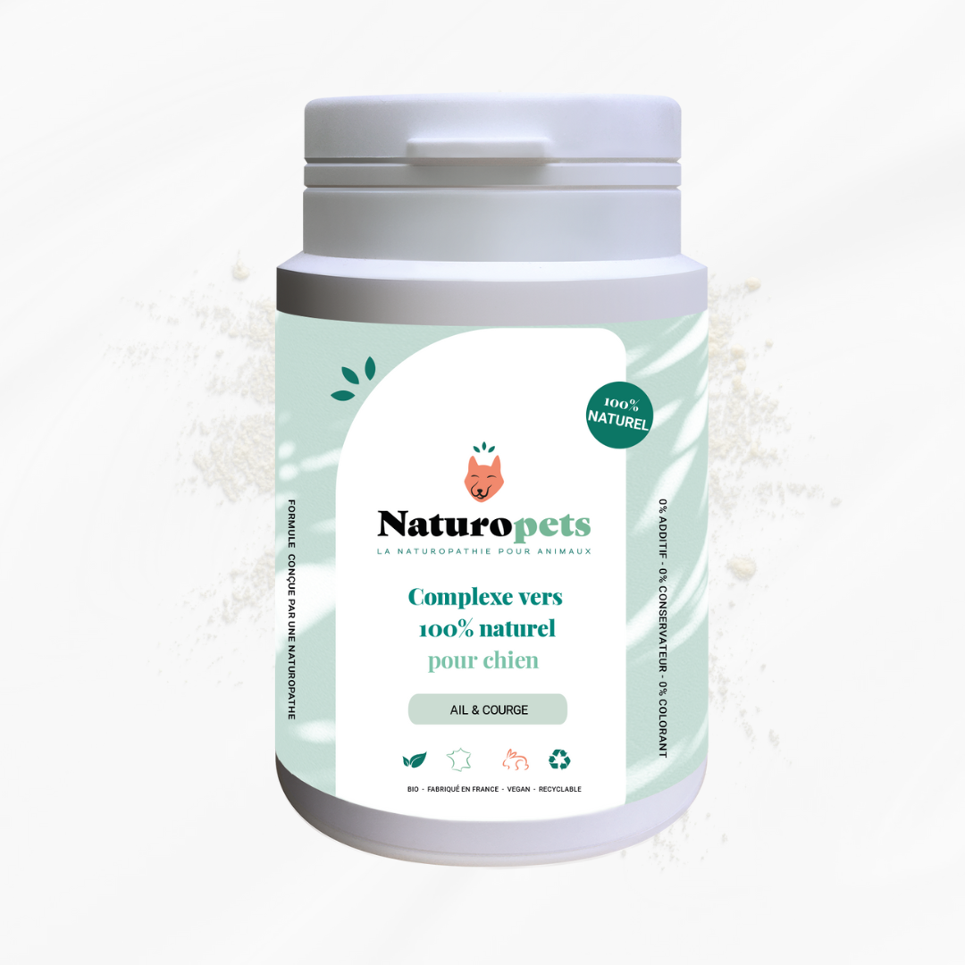 Vermifuge naturel pour chien à base d'ail et courge - 54g